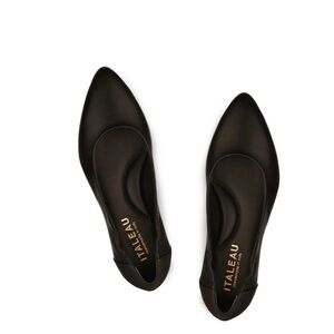Italeau Mara Flexlite Jet Black Flats Handmade In Italy Size 42 US Size 11